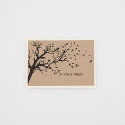 Karte aus Kraftkarton – Trauerkarte Baum & Blätter
