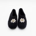 Filzfinken schwarz mit Edelweiss