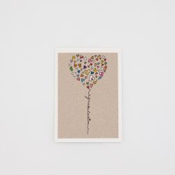 Karte aus Kraftkarton – Herzliche Gratulation «Herzballon» 